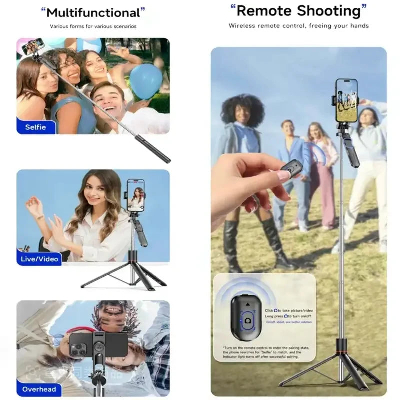 Adjustable Camera Tripod with Bluetooth Remote