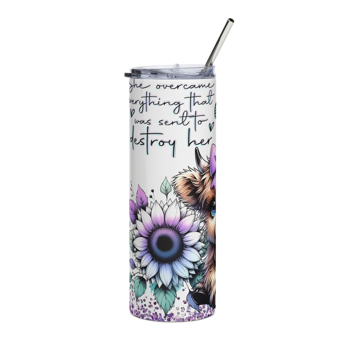 A Customized Cute cow Tumbler, 20oz