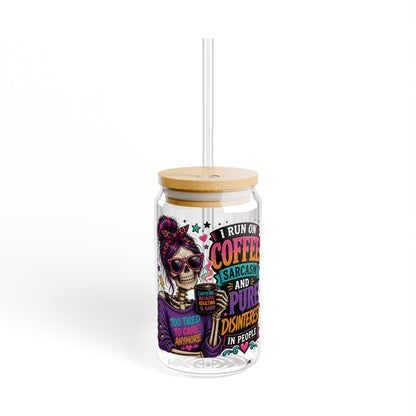 Coffe saying glass cup