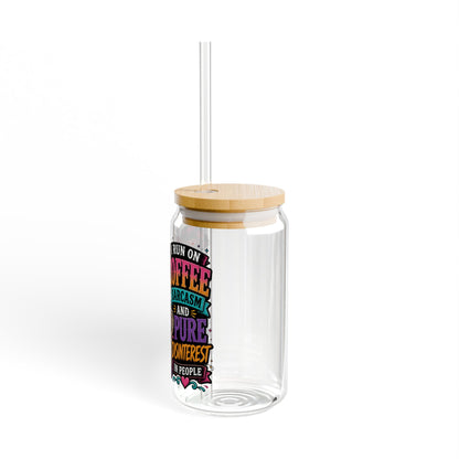 Coffe saying glass cup